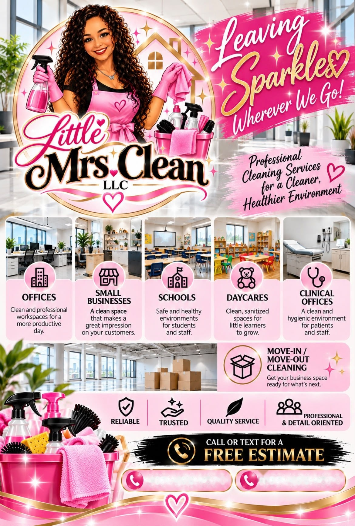 Little Mrs. Clean LLC professional cleaning services flyer